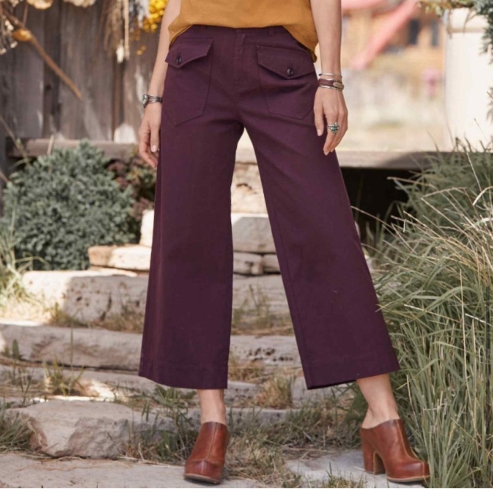 Sundance Legends Today Wide‎ Leg Pants Purple 2 Petite
